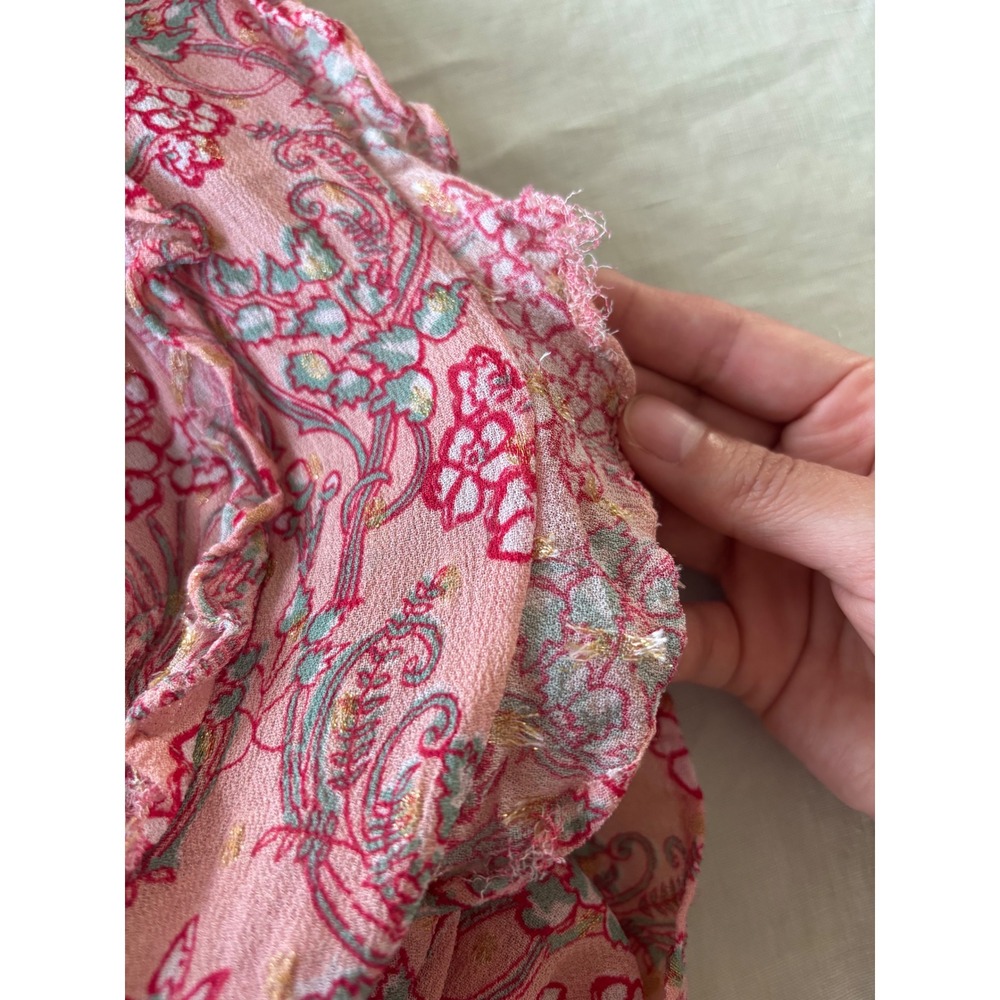 Marea by Liz Joy Cala Rosado Pink Floral Ruffle Mini Dress - Size M - Picture 12 of 14
